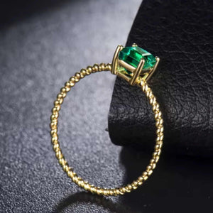Emerald Vintage Princess Cut Ring