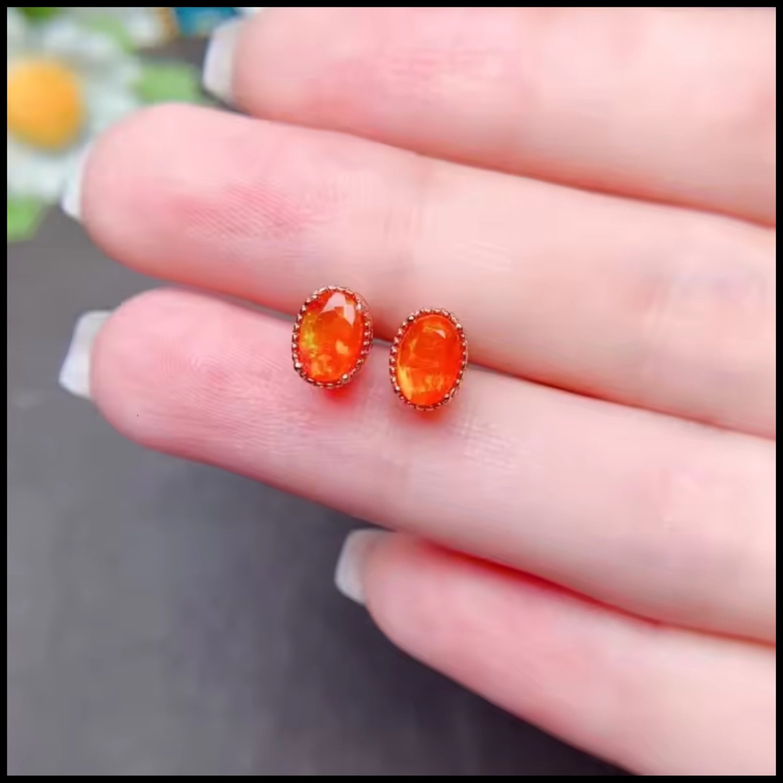 Fire Opal Earrings