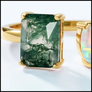 Moss Agate Opal Ring