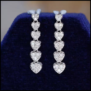 Heart Diamond Drop Earrings