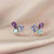 PIXIE Multi Colourful Stud Silver Earrings