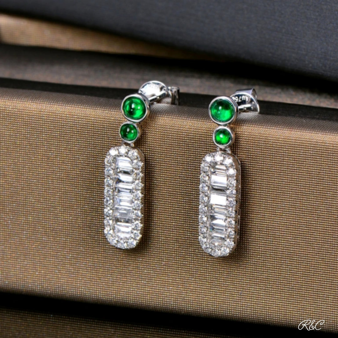 MILAN - Emerald & Diamond Drop Earrings