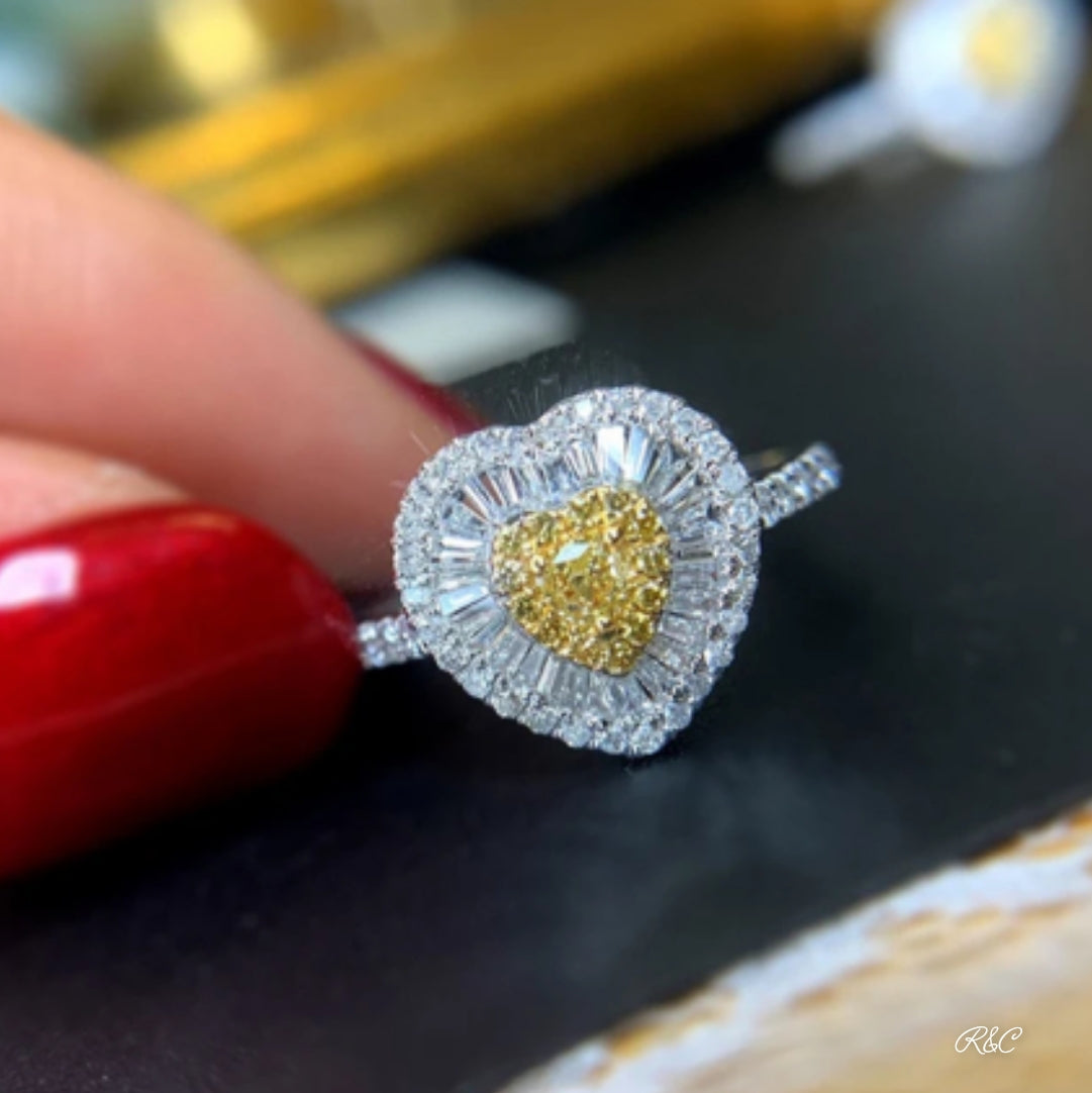 LUCILLE - Love Yourself Collection - Yellow Diamond Heart Ring