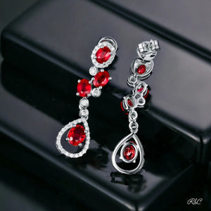 VIENNA- Ruby & Diamond Drop Earrings