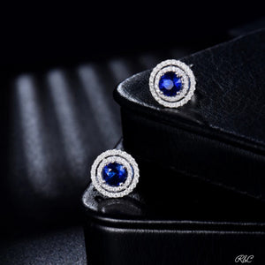 CHRISTINE Diamond,Sapphire & Tsavorite 18K White Gold Dual Earrings