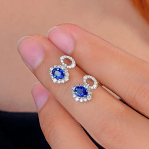 OLIVIA - Sapphire & Diamond Stud Earrings