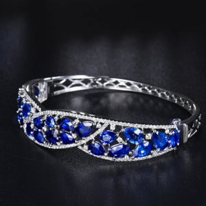 AUBREY Sapphire & Diamond Bangle Bracelet