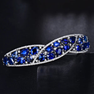 AUBREY Sapphire & Diamond Bangle Bracelet