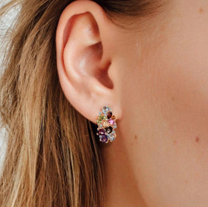 CALAMITY BLOOM - Multi-Gem & Diamond Earrings