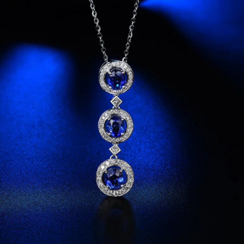 SABINA Pendant - Sapphire & Diamonds