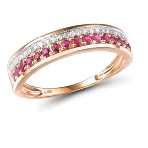 STELLA - Diamond & Gemstone Rose Gold Band Ring