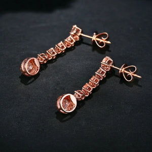 OLIVIAM - Morganite & Diamond Drop Earrings