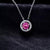 Pink Sapphire Silver Necklace