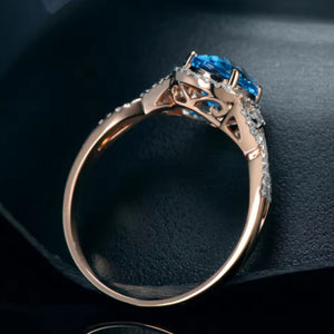 BRIANNA -Topaz & Diamond Rose Gold Ring