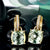 Green Amethyst & Diamond Earrings