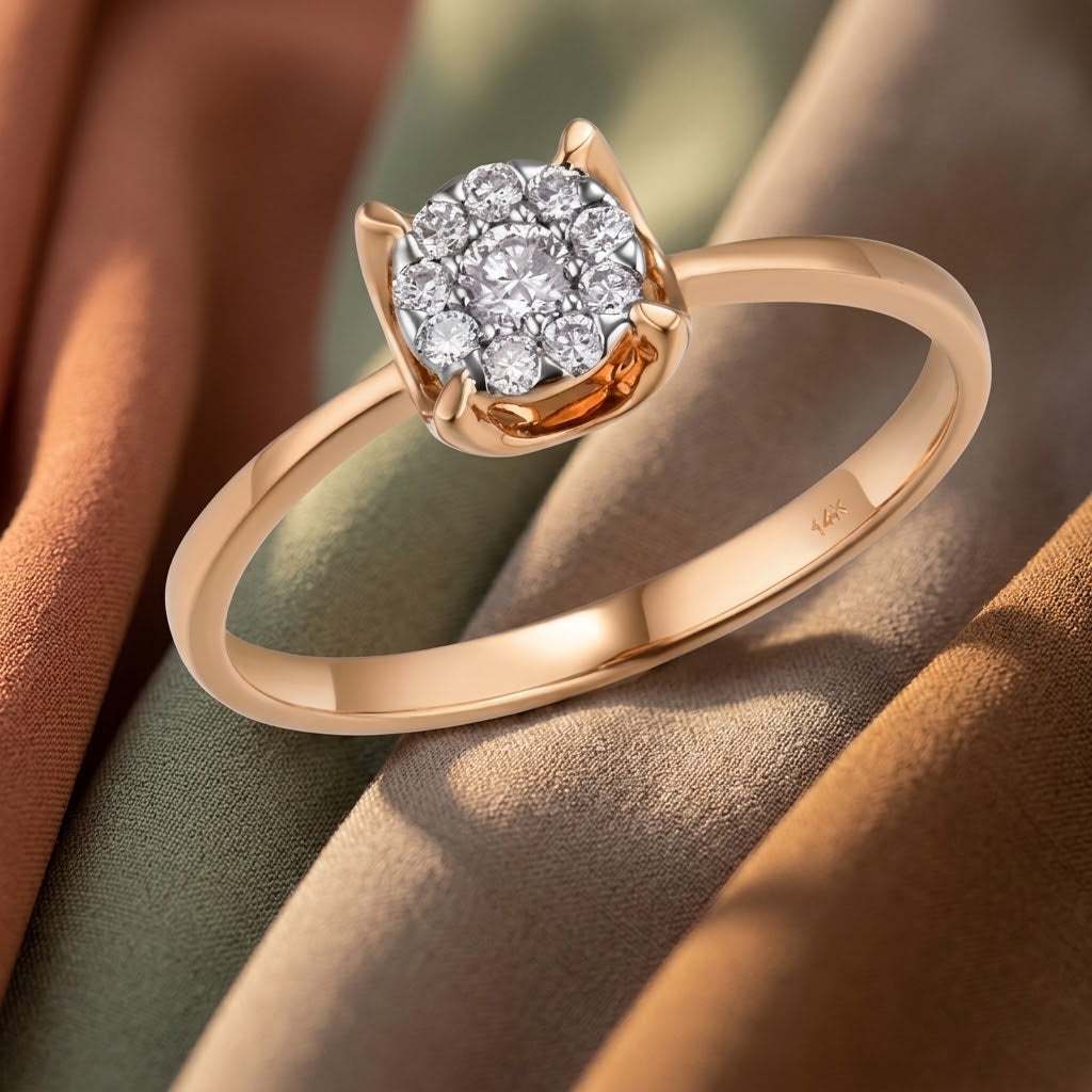 Diamond Engagement Rose Gold Ring
