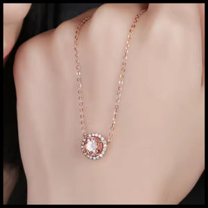 Morganite & Diamond Rose Gold Necklace