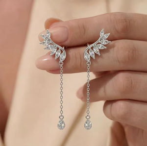 Silver Moissanite Drop Earrings