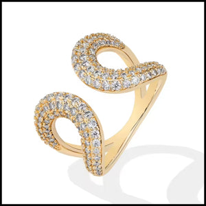 18k yellow gold moissanite hollow design bold ring with VVSI D stones