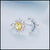 Moon & Star Silver Adjustable Ring with blue zirconia and yellow gemstone celestial design