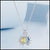 Moon & Star Silver Necklace with blue zirconia stones and celestial pendant design