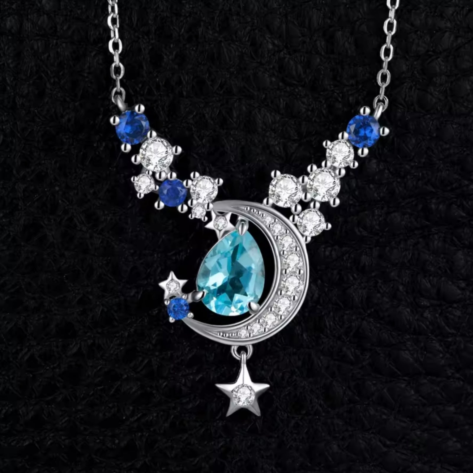 Moon & Star Silver Necklace