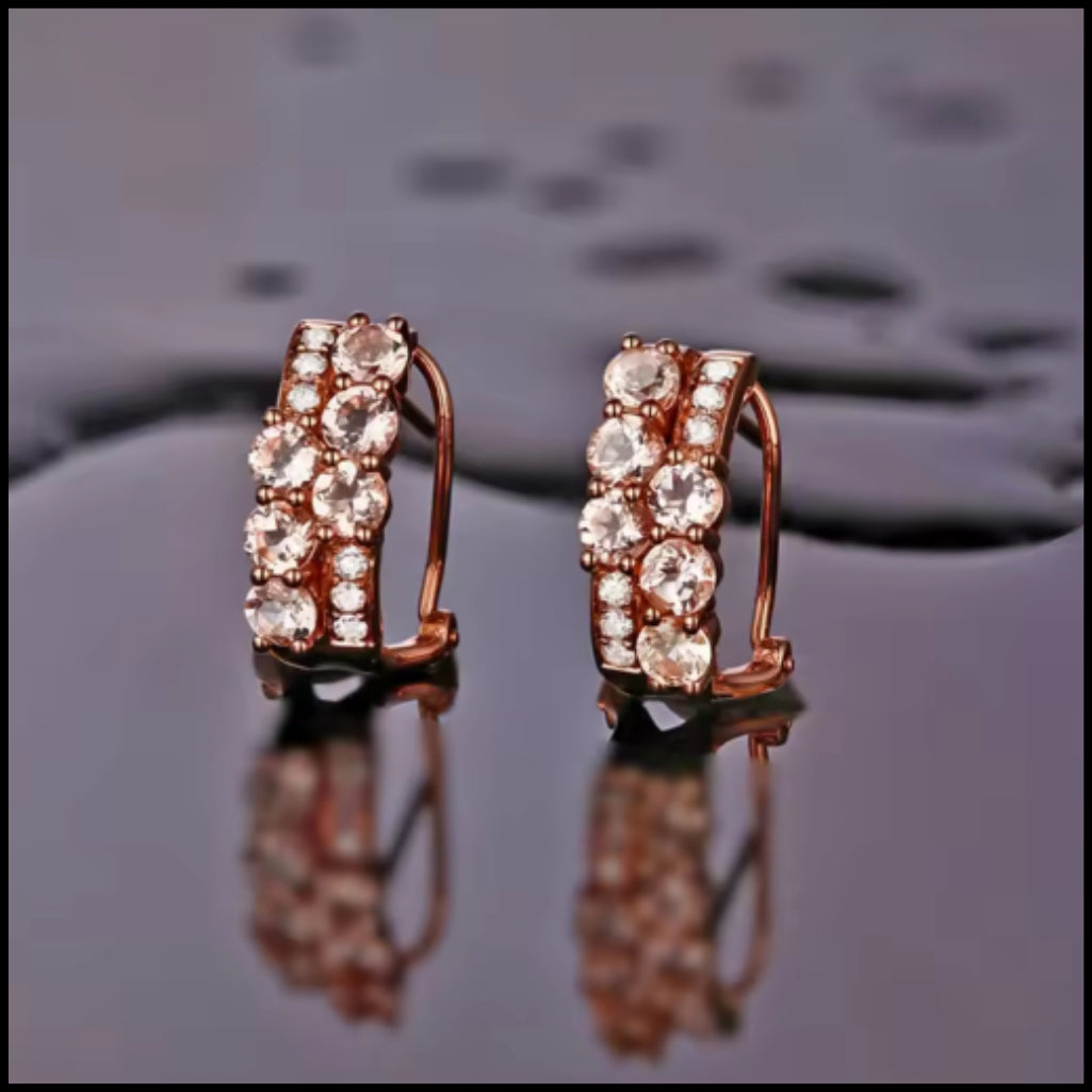 Morganite & Diamond Earrings