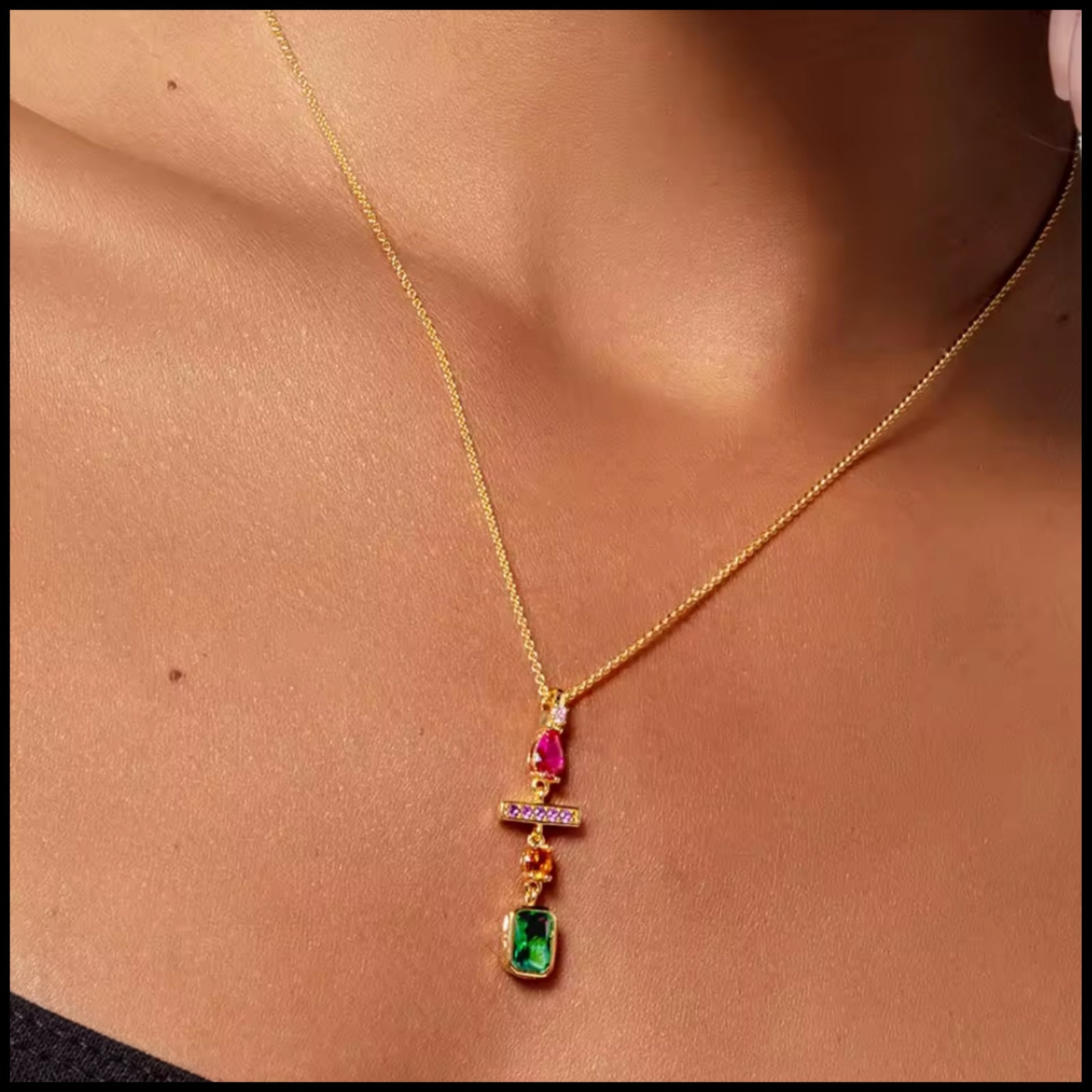 Mult - Coloured Zirconia Necklace