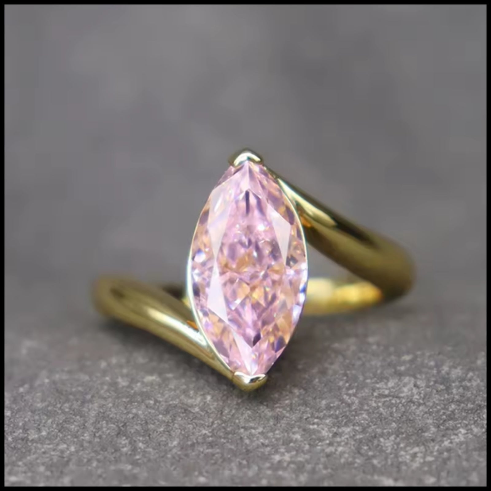 Pink Marquise Gold Ring
