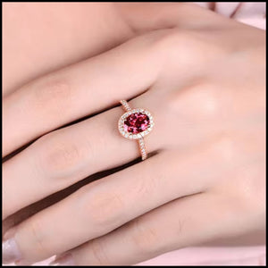 Pink Tourmaline & Diamond Ring