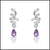 Purple Amethyst Silver Swirl Earrings