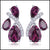 Rhodolite Rose Garnet Silver Earrings