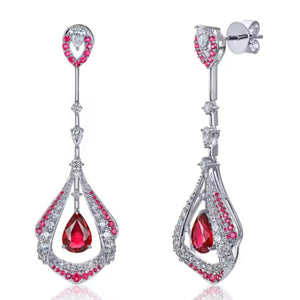 RIO Bay Ruby & Diamond Drop Earrings