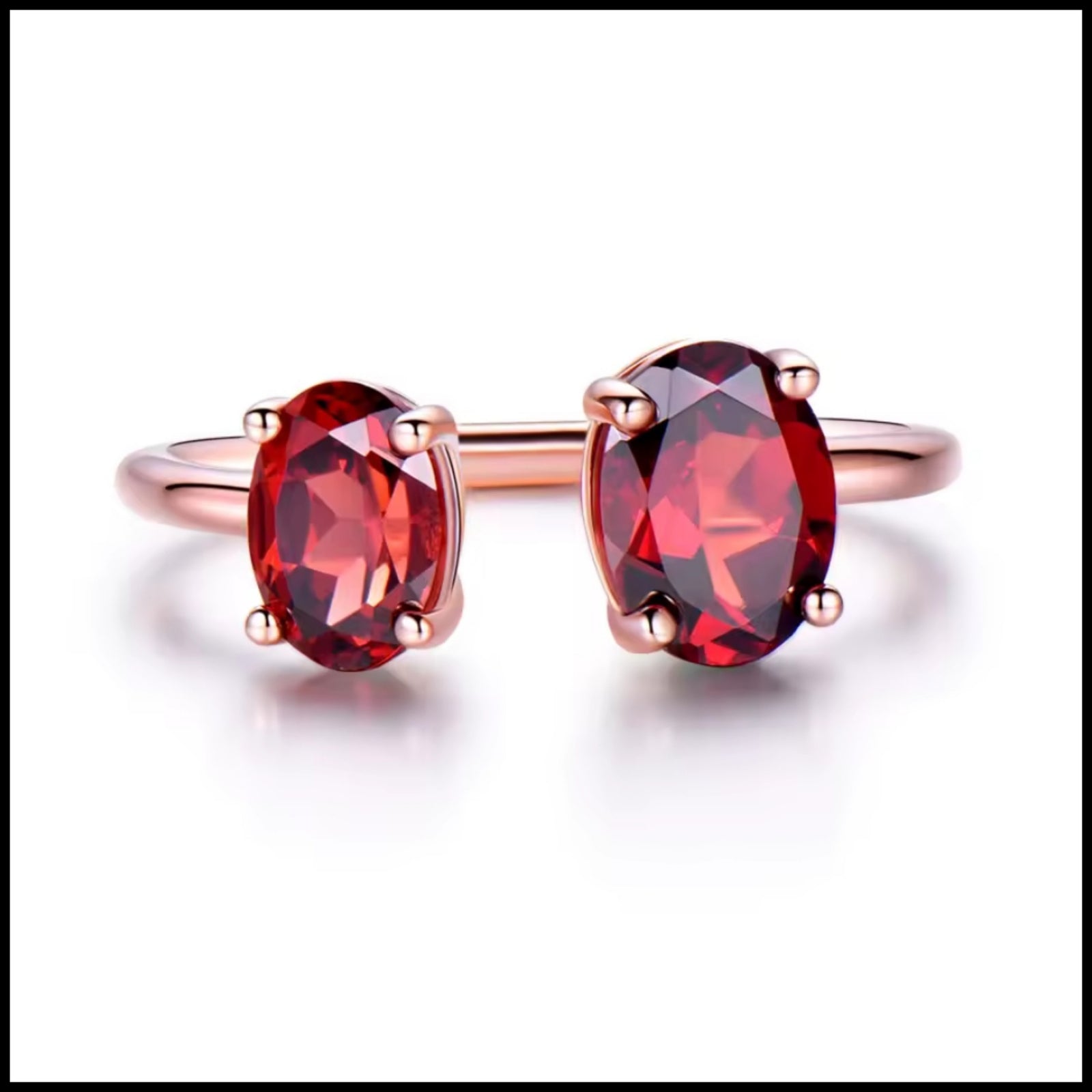 Red Garnet Rose Gold Ring
