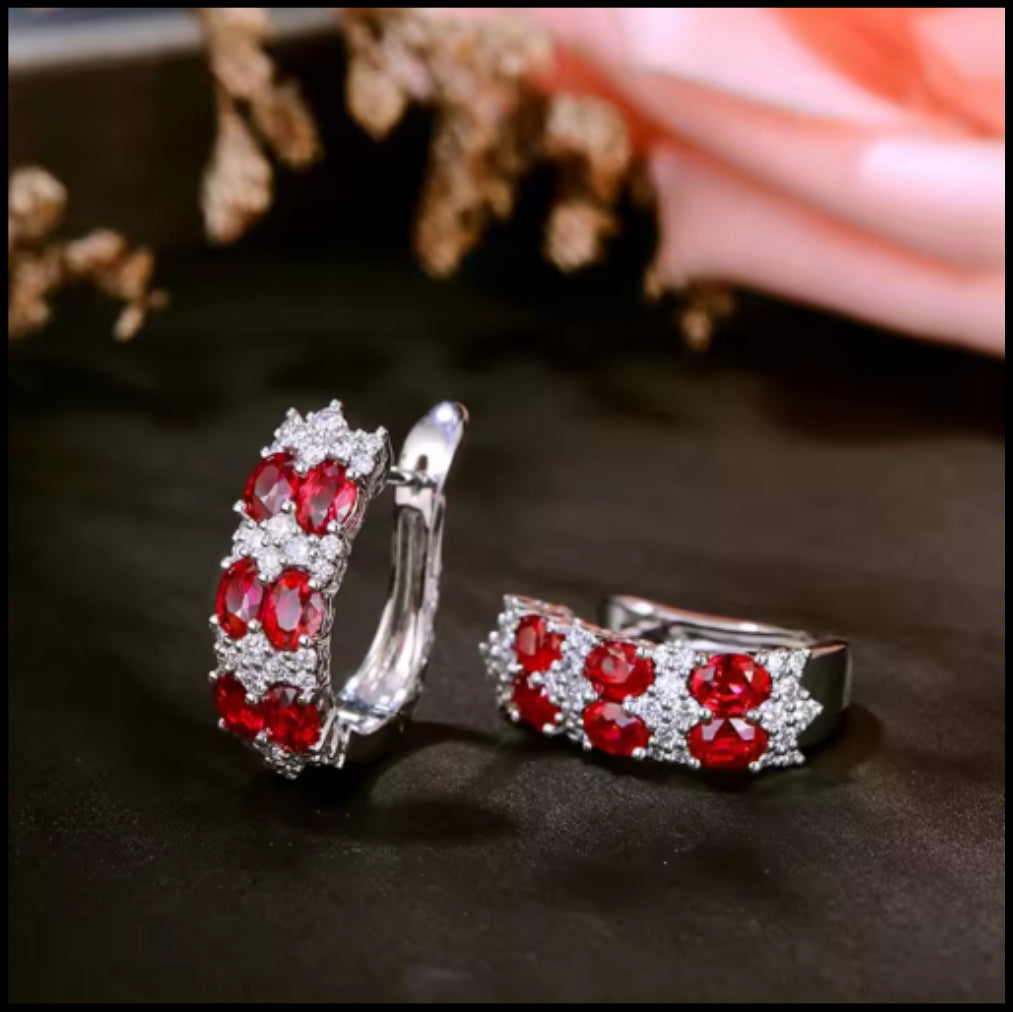 Ruby & Diamond Earrings