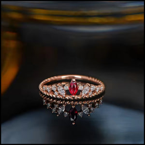 Ruby & Diamond Rose Gold Ring