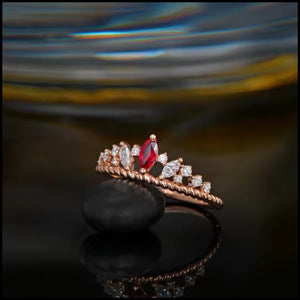 Ruby & Diamond Rose Gold Ring