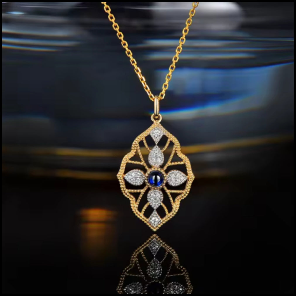 Sapphire & Diamond Gold Necklace