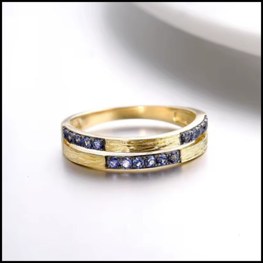 Sapphire & Gold Band Ring