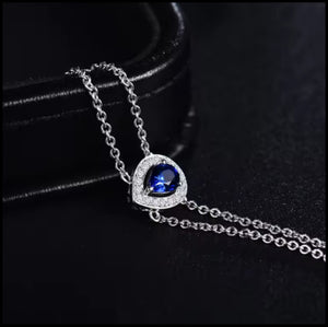 Sapphire & Diamond White Gold Bracelet