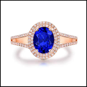 Tanzanite & Diamond Rose Gold Ring