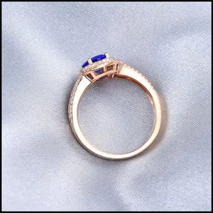 Tanzanite & Diamond Rose Gold Ring