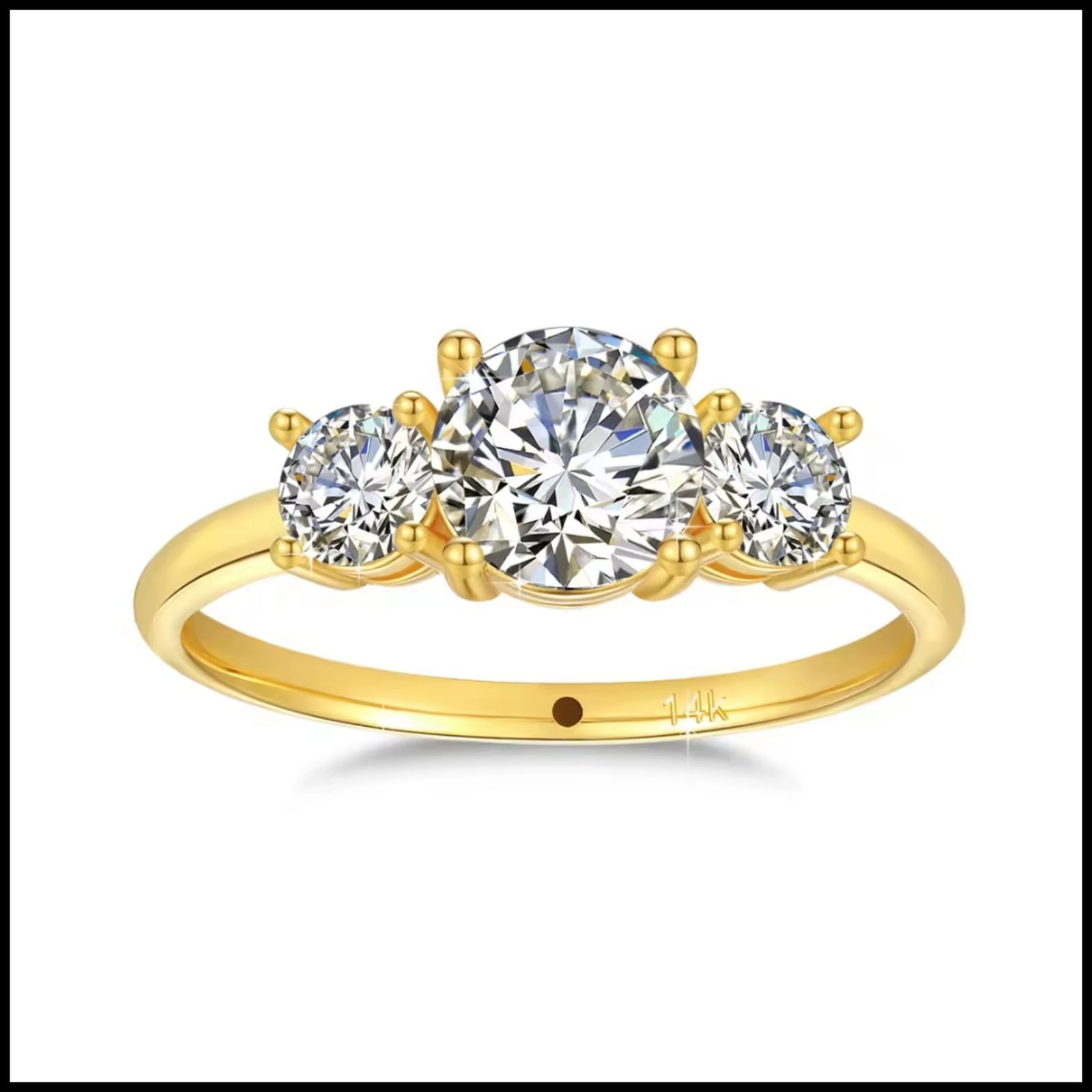 Three - Stone Moissanite Engagement Ring