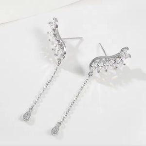 Moissanite Pear Cut Drop Earrings