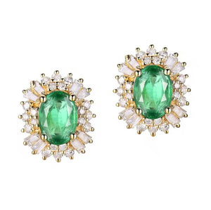 Nisha - Emerald Diamond Earrings