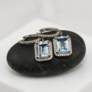 Topaz Diamond Drop Earrings
