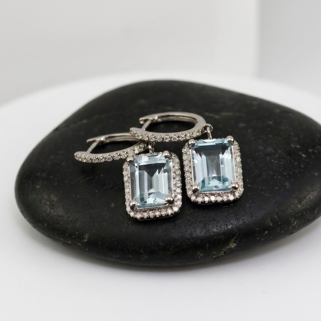 Topaz Diamond Drop Earrings