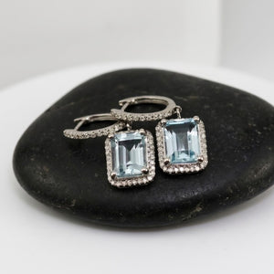 Topaz Diamond Drop Earrings