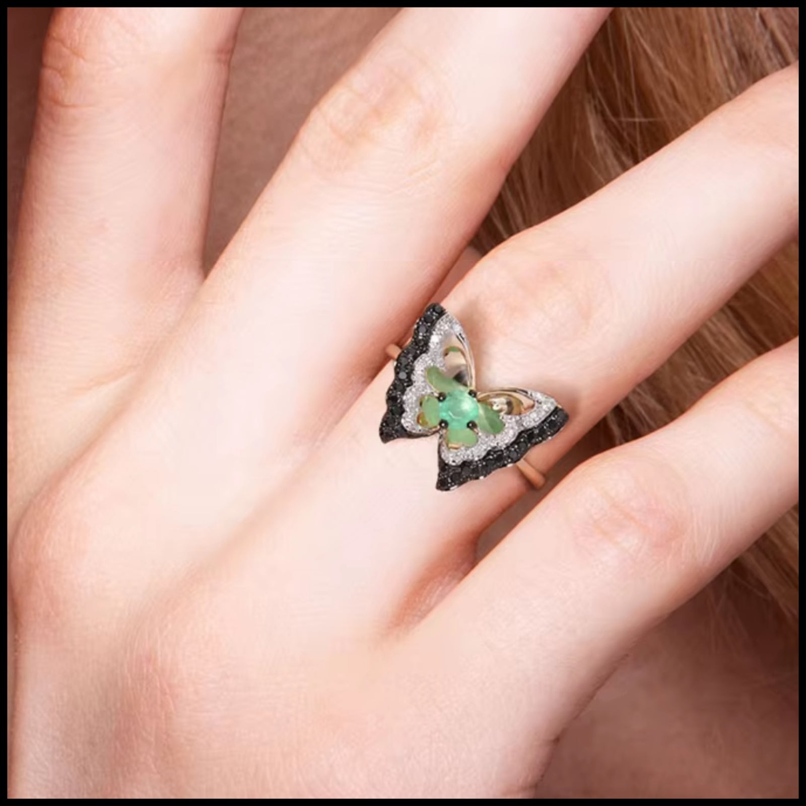 butterfly emerald ring