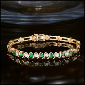 Emerald & Diamond Yellow Gold Bracelet